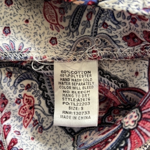 UMGEE USA TUNIC TOP SZ S OVERSIZED FALL COLORS COTTON BLEND SOFT - Picture 6 of 9